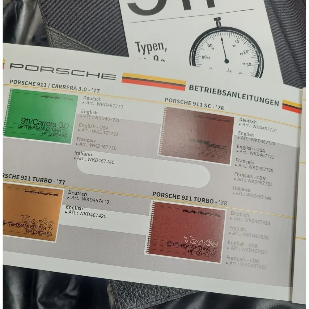 Genuine Porsche Classic Tartan Document Wallet Pouch 1974-1982 911 SC Turbo 930